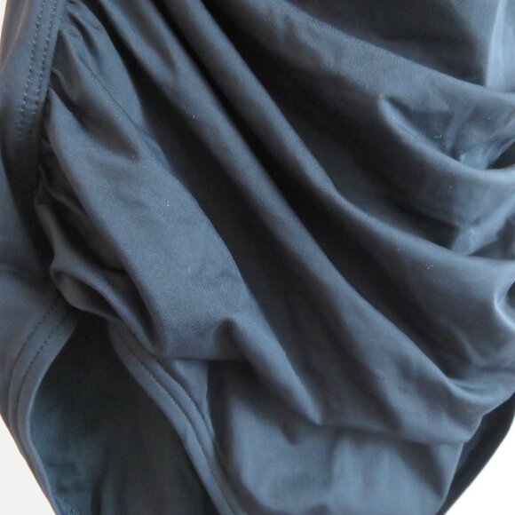 TOMMY BAHAMA Pearl Convertible One-Piece Swimsuit in Black Ruched - Size US 12 - Picture 5 of 13